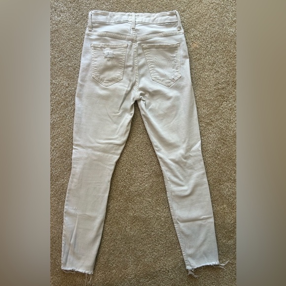 MOTHER Women's Distressed Skinny Jeans in Creamy/White - Picture 5 of 7
